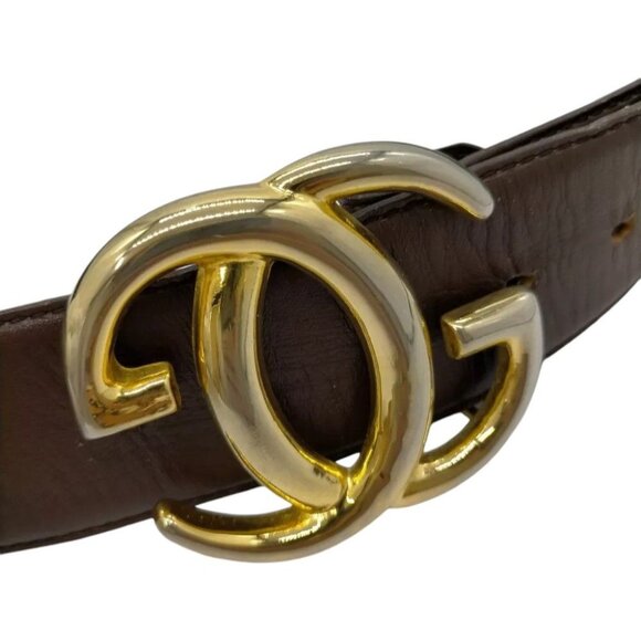 619223AO (S3) Gucci Belt Deep Brown Gold Metal - Picture 5 of 10
